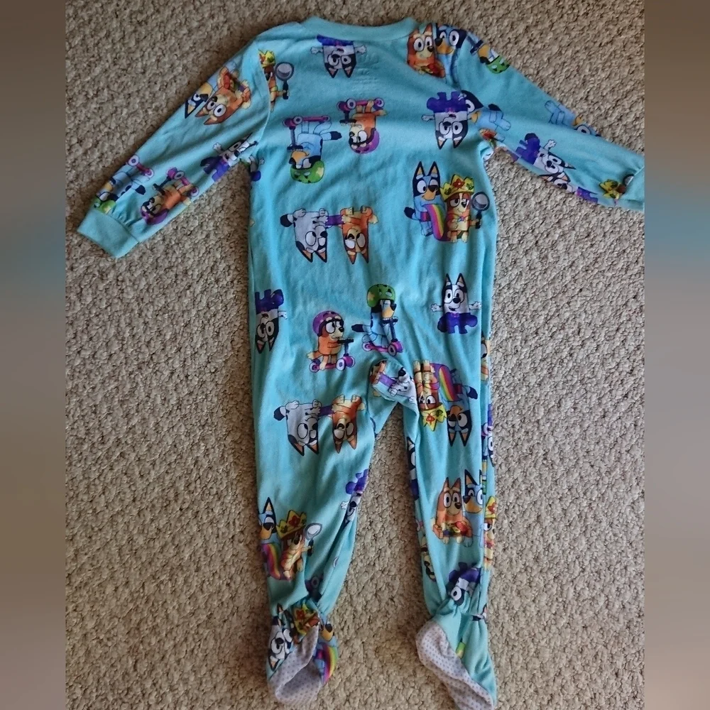 Bluey Toddler One Piece Sleeper Pajamas, Size 3T
